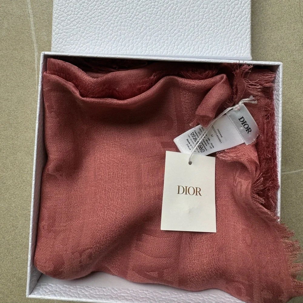 Dior Silk Rose Fringe Scarf